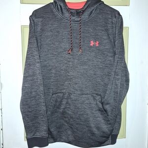 Under Armour Boy's Gray Heather Hoodie with Coral Logo